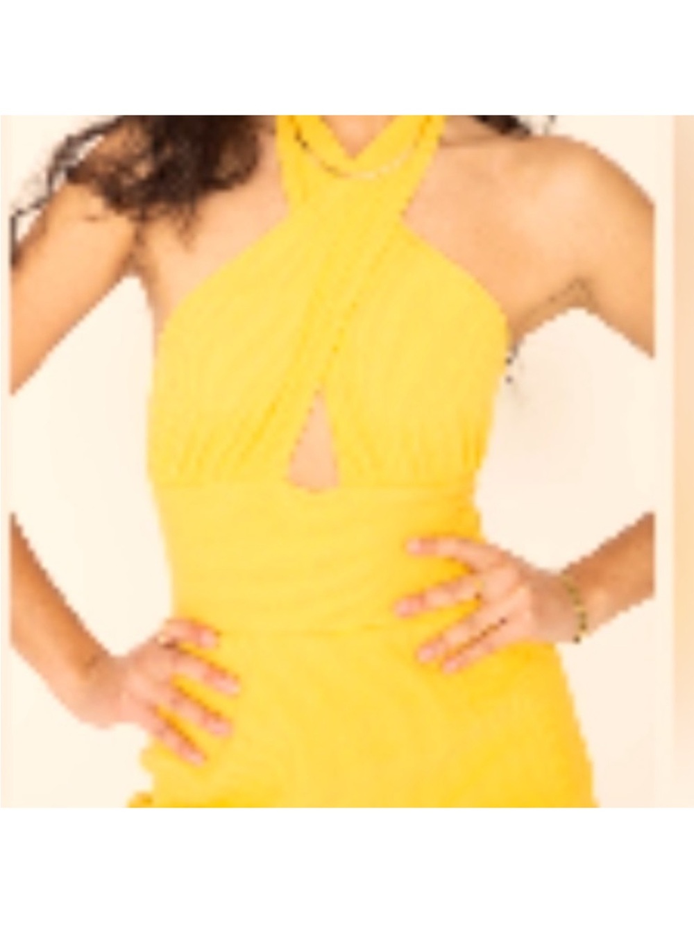 HR) Callahan 🌻Yellow Halter-Neck Women's Dress